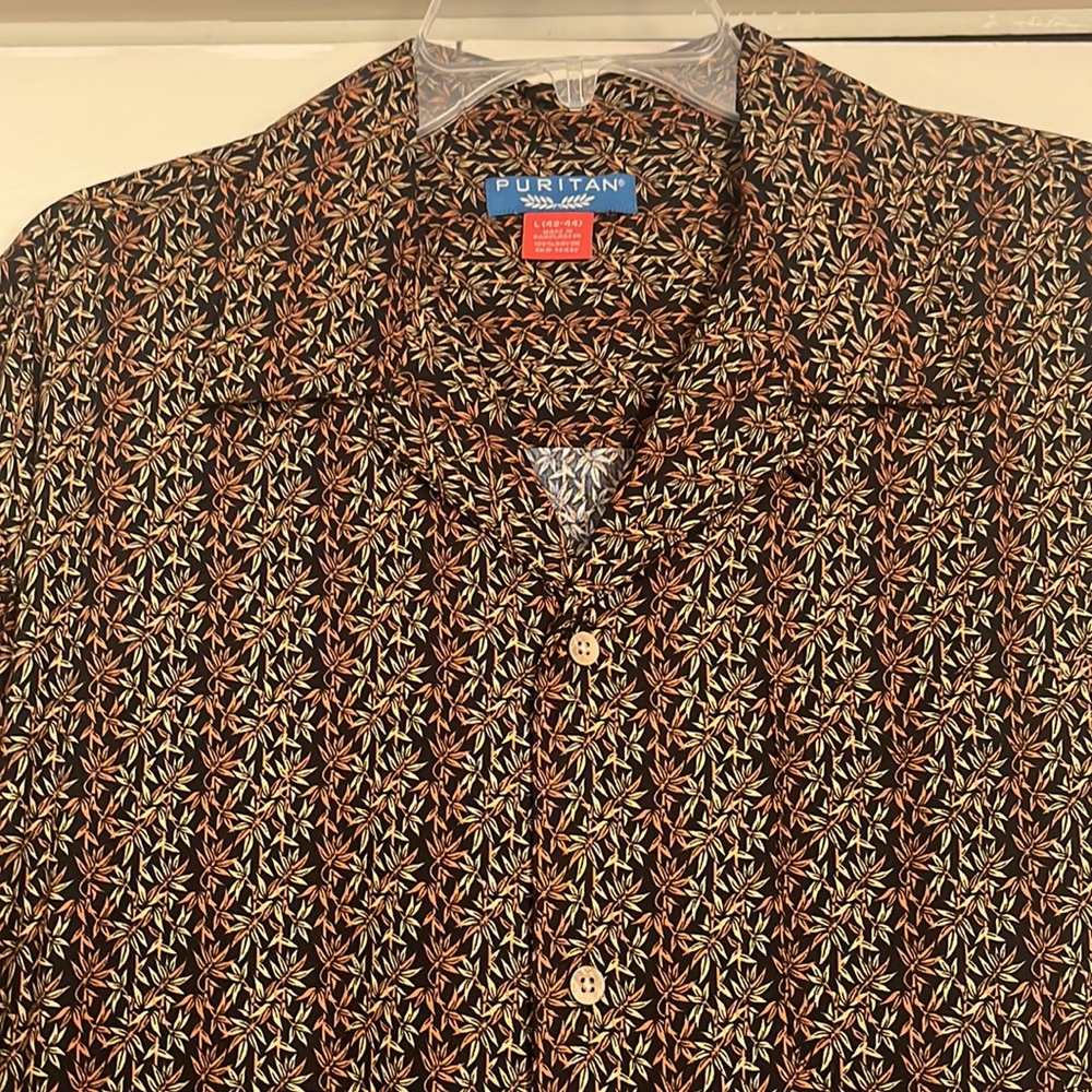 Men’s Puritan casual short sleeve shirt size large - Picture 2 of 2